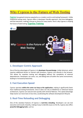 why cypress is the future of web testing