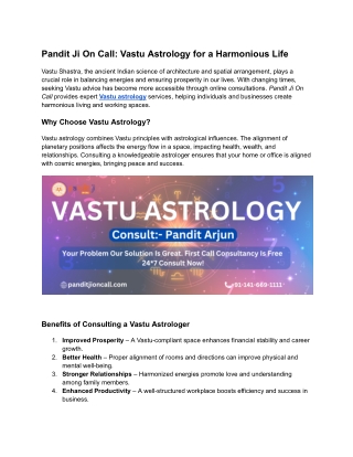 pandit ji on call vastu astrology