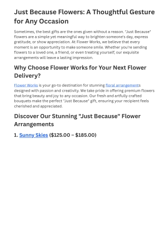 just because flowers a thoughtful gesture
