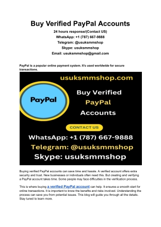 Buy Verified PayPal Accounts