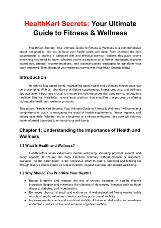 HealthKart Secrets - Your Ultimate Guide to Fitness & Wellness