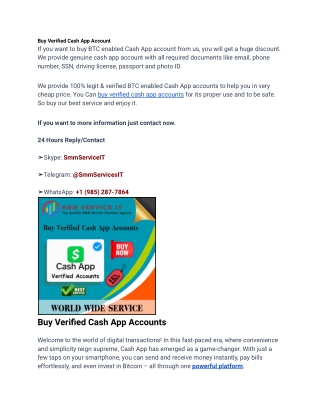 Worldwide Top Place To Buy Verified Cash App Accounts (With Documents)