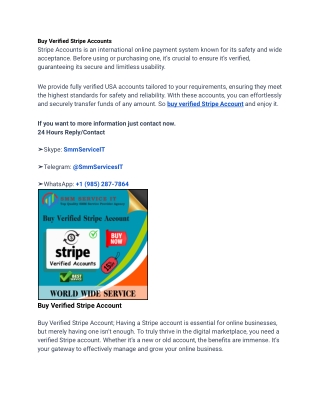 Buy Fully Verified Stripe Account: Secure Hassle-Free Transactions!