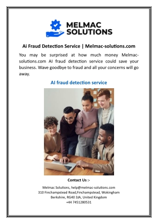 Ai Fraud Detection Service | Melmac-solutions.com