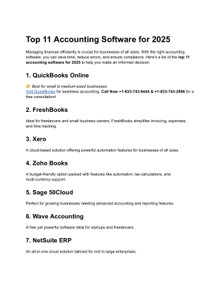 top 11 accounting software for 2025