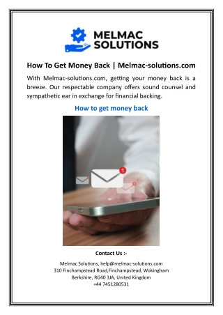 How To Get Money Back | Melmac-solutions.com