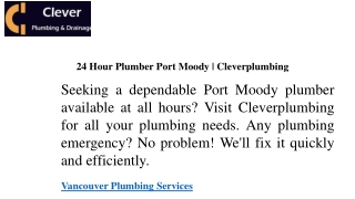 24 Hour Plumber Port Moody  Cleverplumbing