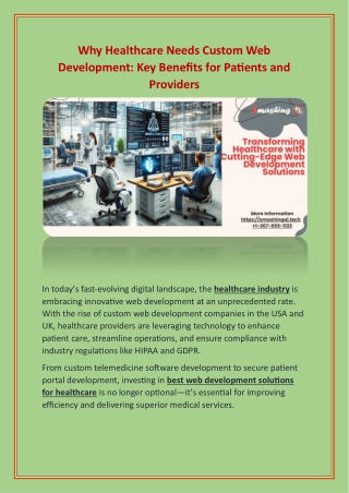 why healthcare needs custom web development
