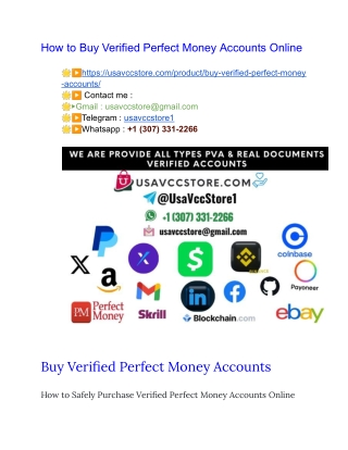 Top 10 Site To Buy Verified Perfect Money Accounts Buy Verified  Accounts