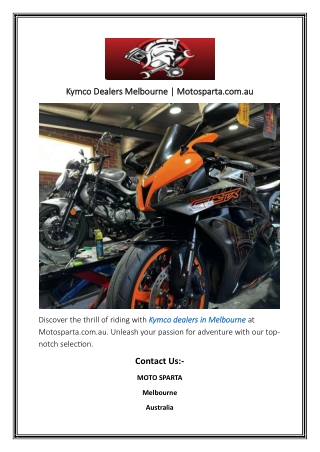 Kymco Dealers Melbourne  Motosparta.com