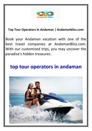top tour operators in andaman andamanbliss com
