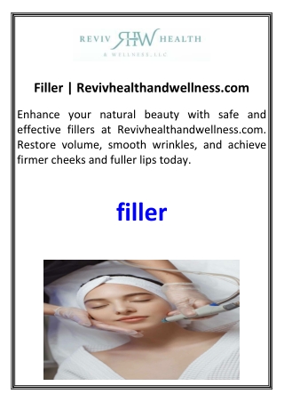 Filler  Revivhealthandwellness.com