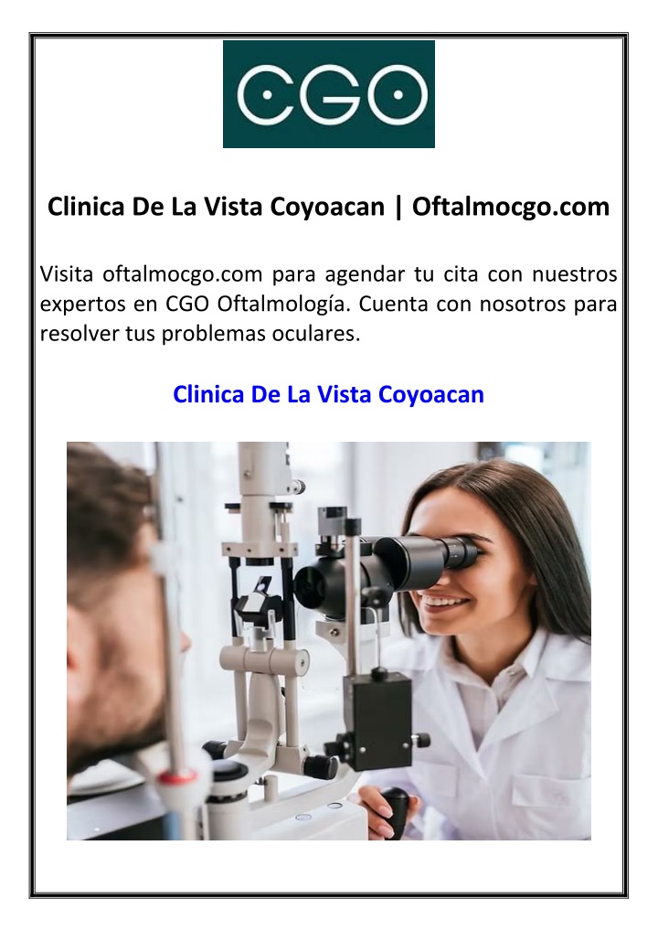 clinica de la vista coyoacan oftalmocgo com