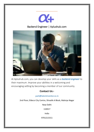 Backend Engineer  Aplushub
