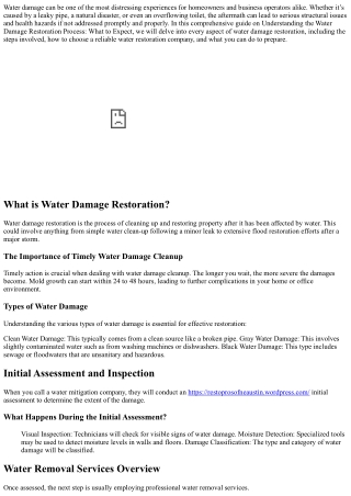 Understanding the Water Damage Restoration Process: What to Expect