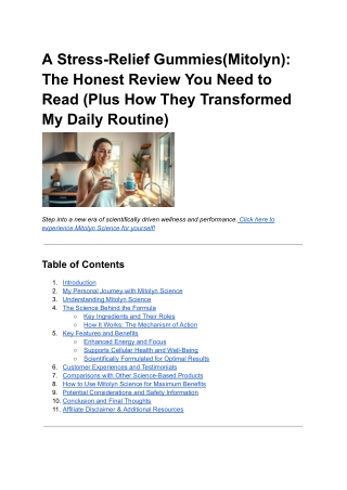 A Stress-Relief Gummies(Mitolyn)- The Honest Review You Need to Read (Plus How They Transformed My Daily Routine)