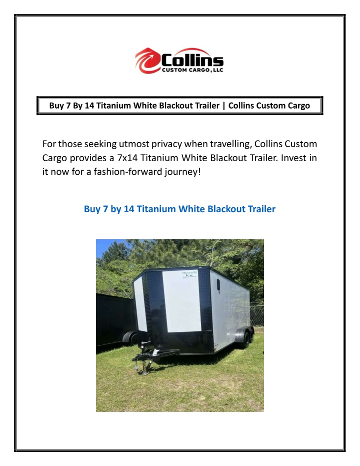 buy 7 by 14 titanium white blackout trailer