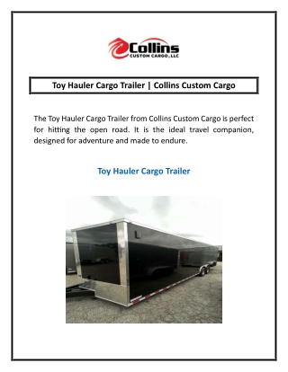 Toy Hauler Cargo Trailer | Collins Custom Cargo