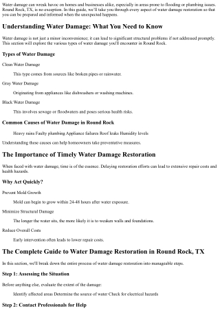 The Complete Guide to Water Damage Restoration in Round Rock, TX