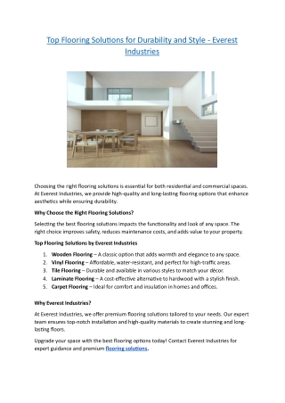 top flooring solutions for durability and style