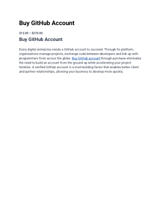 Buy GitHub Account