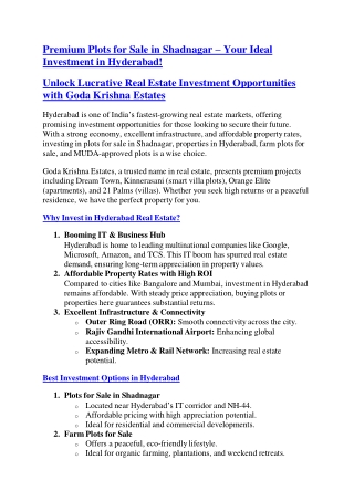Real Estate Investment|Investment Oppurtunity