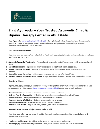 elaaj ayurveda your trusted ayurvedic clinic