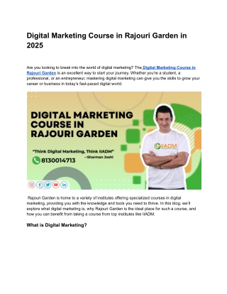 Digital Marketing Course in Rajouri Garden