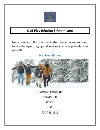 Nad Plus Infusion | Rmrm.com