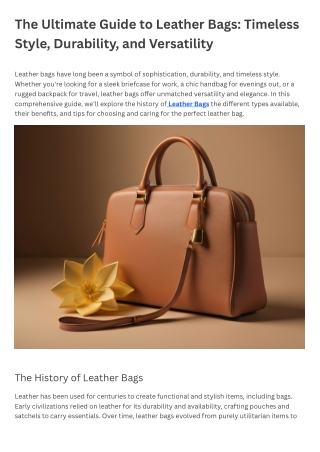 the ultimate guide to leather bags timeless style