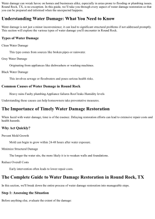 The Complete Guide to Water Damage Restoration in Round Rock, TX