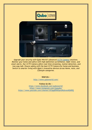 Best CCTV Camera for Home & Office – Qubo World