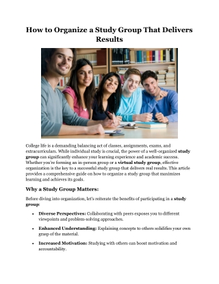 How to Organize a Study Group That Delivers Results