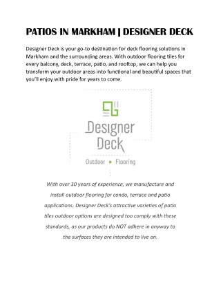 PATIOS IN MARKHAM