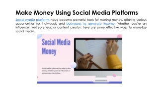 make money using social media platforms social
