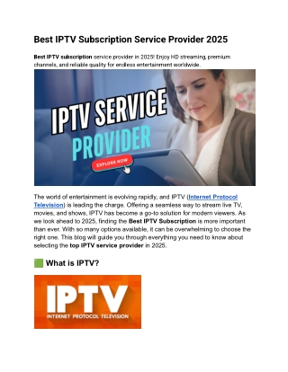 best iptv subscription service provider 2025