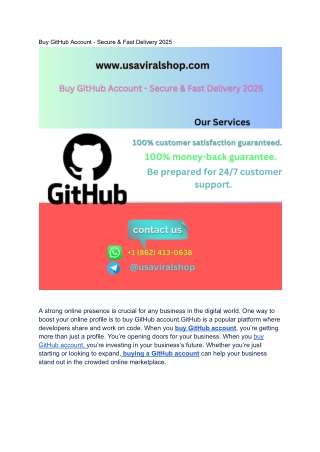 Buy GitHub Account - Secure & Fast Delivery 2025