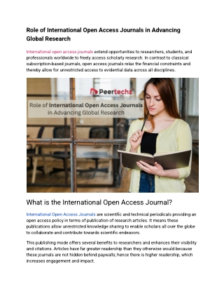 Role of International Open Access Journals in Advancing Global Research (1)