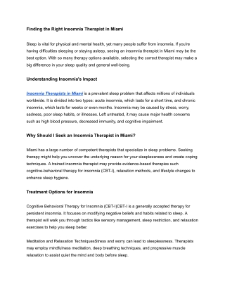 Insomnia Therapists in Miami (2)