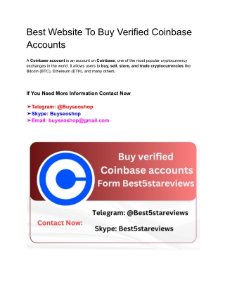 Best Website To Buy Verified Coinbase Accounts