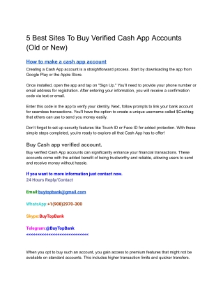 5 Best Sites To Buy Verified Cash App Accounts (Old or New)