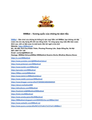999Bet – Vương quốc của những kẻ dám liều