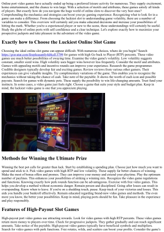 Luckiest  Internet Slot Game -  Finding the  Best Jackpot  Journey