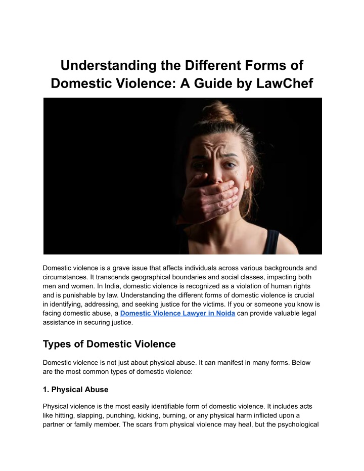 understanding the different forms of domestic