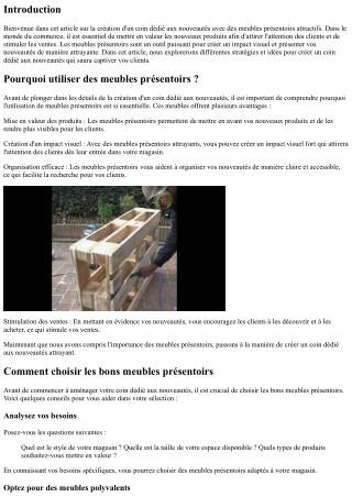 Comment créer un coin dédié aux nouveautés avec des meubles présentoirs attracti