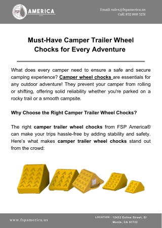 Must-Have Camper Trailer Wheel Chocks for Every Adventure