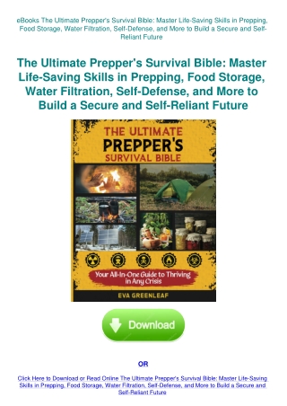 eBooks The Ultimate Prepper's Survival Bible Master Life-Saving Skills in Prepping  Food Storage  Wa
