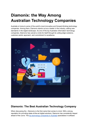 Diamonix_ the Way Among Australian Technology Companies