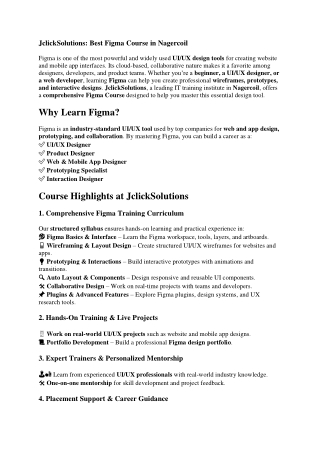 jclicksolutions best figma course in nagercoil