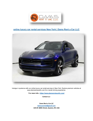 online luxury car rental services New York | damsrentacarllc.com